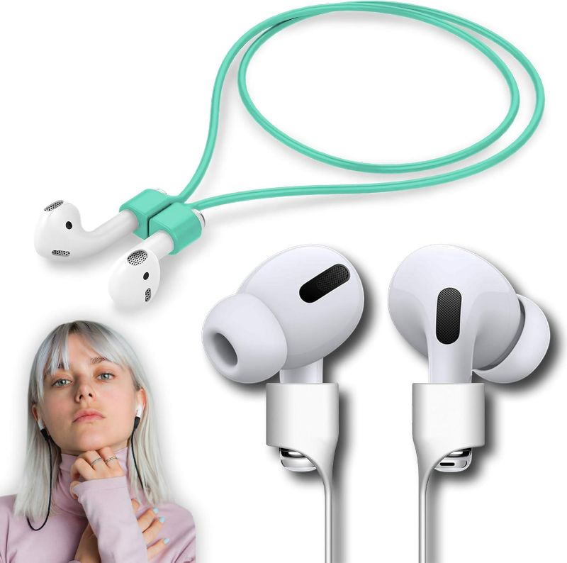 Photo 1 of 3pck Ultra Strong Magnetic Airpod Pro Strap Anti-Lost Cord Sports Lanyard Compatible with Airpods 3rd 2nd Generation Pro 3 2 1 (Mint)