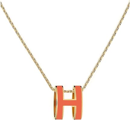 Photo 1 of Classic Letter Design 18K Gold Plated Womens Necklace Colorful Color Optional Women's Pendant