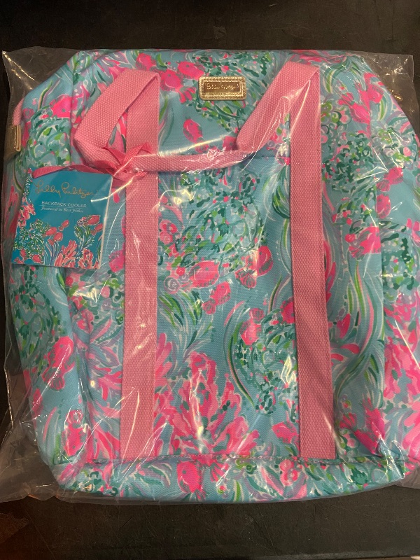 Photo 2 of Lilly Pulitzer Pink/Blue/Green Insulated Soft Beach Cooler with Adjustable/Removable Strap and Double Zipper Close, Totally Blossom