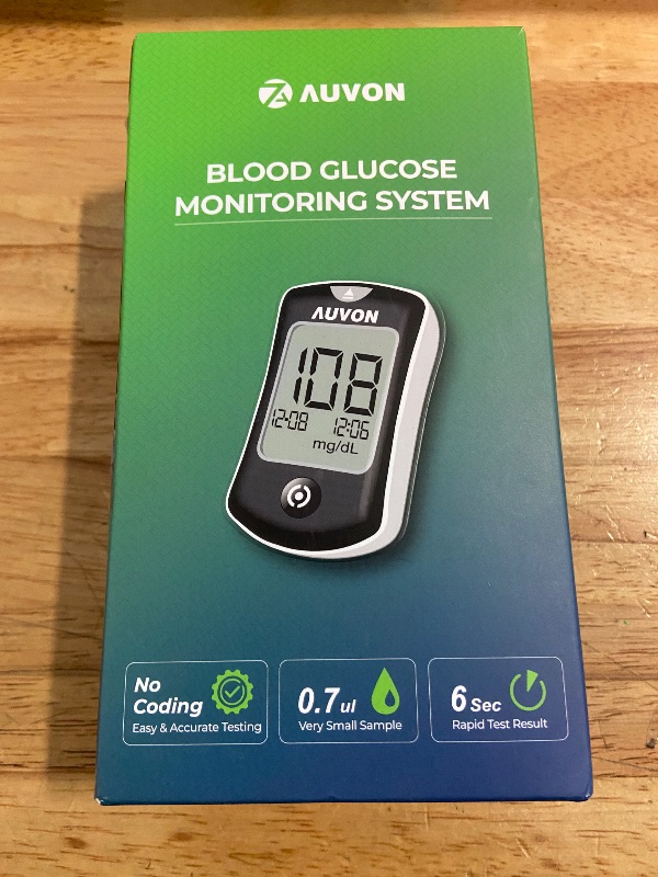 Photo 3 of AUVON Blood Glucose Monitor Kit, High Accuracy Blood Sugar Test Kit with 50 Glucometer Strips, 50 30G Lancets, 1 Lancing Devices, DS-W Diabetes Testing Kit, No Coding Required, Travel Size