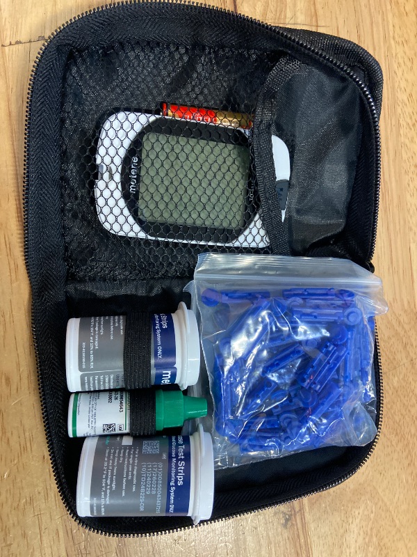 Photo 2 of Metene TD-4116 Blood Glucose Monitor Kit, 100 Glucometer Strips, 100 Lancets, 1 Blood Sugar Monitor, Blood Sugar Test Kit with Control Solution, Lancing Device, No Coding, Large Display