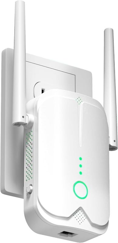 Photo 1 of WiFi Extender Signal Booster Up to 5000sq.ft and 50+ Devices, WiFi Range Extender, Wireless Internet Repeater, Long Range Amplifier with Ethernet Port, 1-Key Setup, Access Point, Alexa Compatible