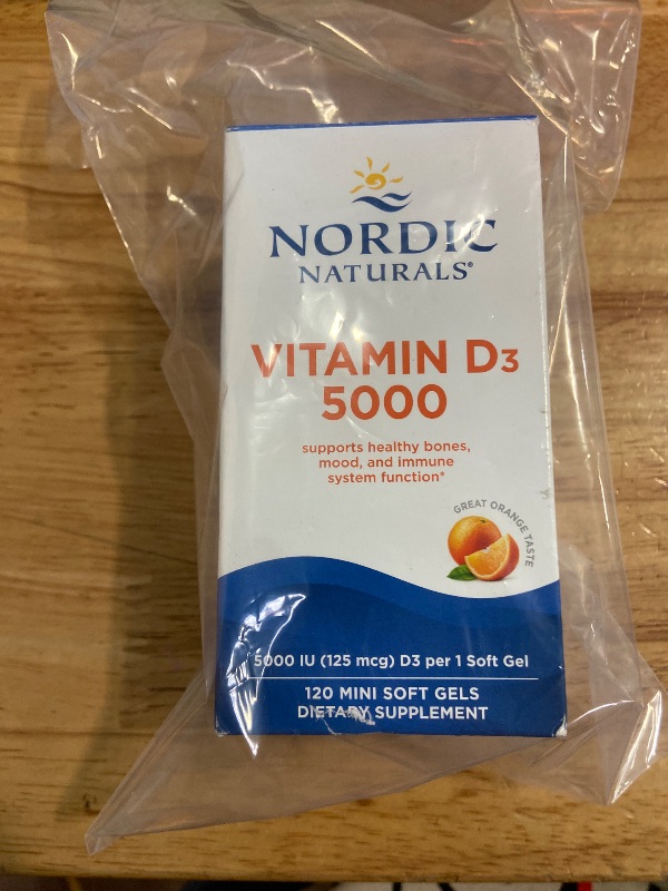 Photo 3 of Nordic Naturals Vitamin D3 5000, Orange - 120 Mini Soft Gels - 5000 IU Vitamin D3 - Supports Healthy Bones, Mood & Immune System Function - Non-GMO - 120 Servings