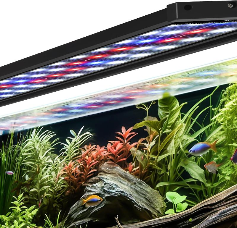 Photo 1 of AQQA Aquarium Light for Plants Full Spectrum LED Fish Tank Light with Timer 14 Colors Adjustable Brightness Waterproof Fish Light for Aquarium 17-24 Inch (18W)