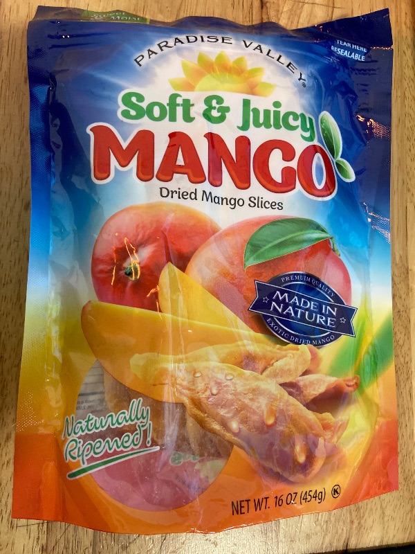 Photo 2 of exp. 07/29/2025 Dried Mango Slices - Delicious Texture Soft & Juicy Low Sugar Added Dried Mango - Naturally Ripened Mangos Dried Fruits - Gluten Free Dry Mangoes Natural Source of Vitamin C, Fiber, (16 Oz Dried Mango)