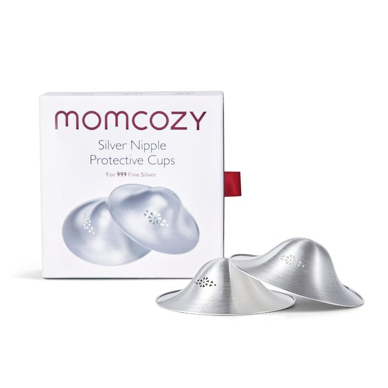 Photo 1 of Momcozy 999 Silver Nursing Cups Original Perforated Breathable Design, 999 Silver Nipple Cover for Breastfeeding Essential, Silver Nipple Shield for Nursing Newborn, Metal Nipple Shields, Regular Size