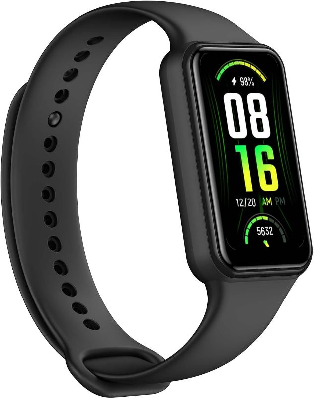 Photo 1 of Amazfit Band 7 Fitness & Activity Tracker, Step Monitoring, Heart Rate & SpO2 Monitoring, Virtual Pacer, 18-Day Battery, Sleep Quality Analysis, Alexa Built-In, Water Resistant, (Black)