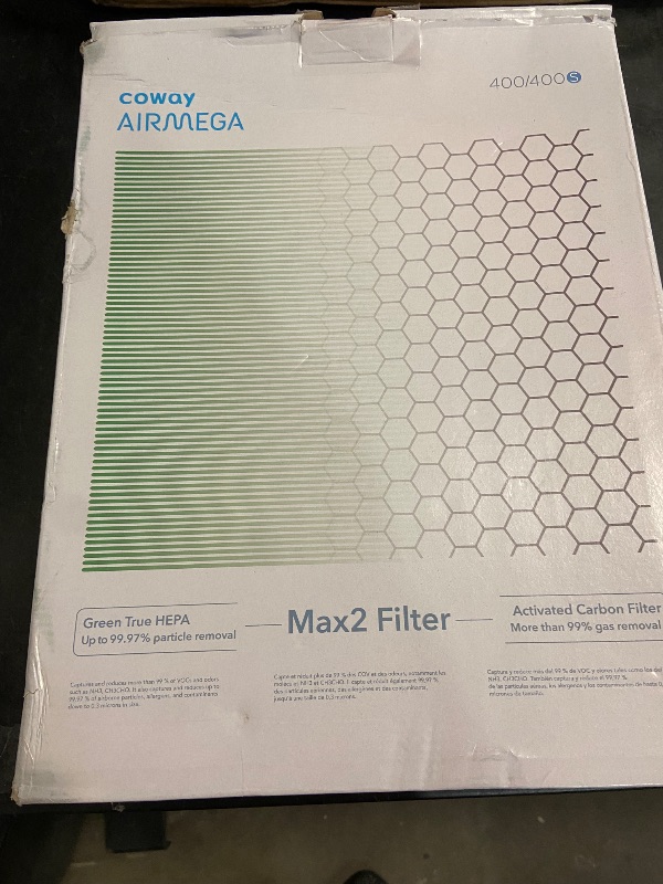 Photo 3 of Coway Airmega 400/400S Air Purifier Replacement Filter Set, Max 2 Green True HEPA and Active Carbon Filter, AP-2015-FP