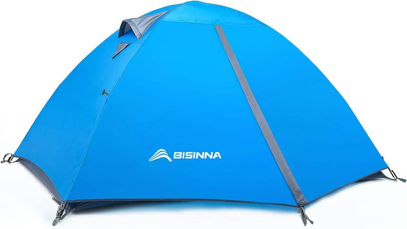 Photo 1 of BISINNA 2/4 Person Camping Tent Lightweight Backpacking Tent Waterproof Windproof Two Doors Easy Setup Double Layer Outdoor Tents for Family Camping Hunting Hiking Mountaineering Travel