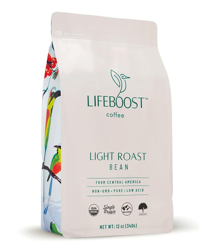 Photo 1 of Lifeboost Coffee Light Roast Coffee Beans - Low Acid Organic Light Roast Coffee - Single Orgin Non-GMO Light Roast Coffee - Third Party Tested For Mycotoxins & Pesticides - Whole Bean - 12 Ounces