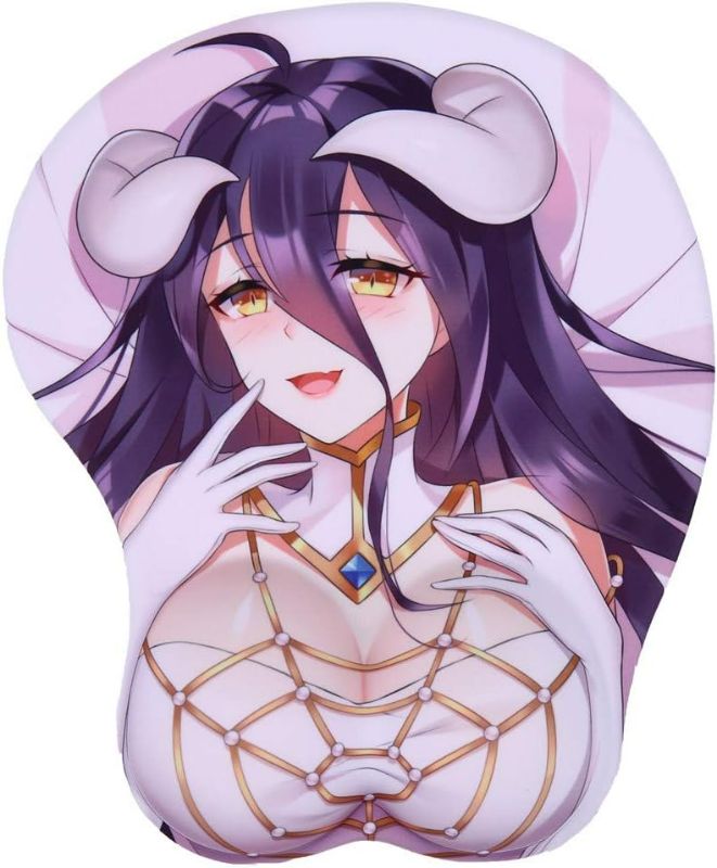 Photo 1 of Overlord New Albedo 3D Mousepads Girl Anime Mouse Pads with Wrist Rest 2Way Skin (Overloard New)