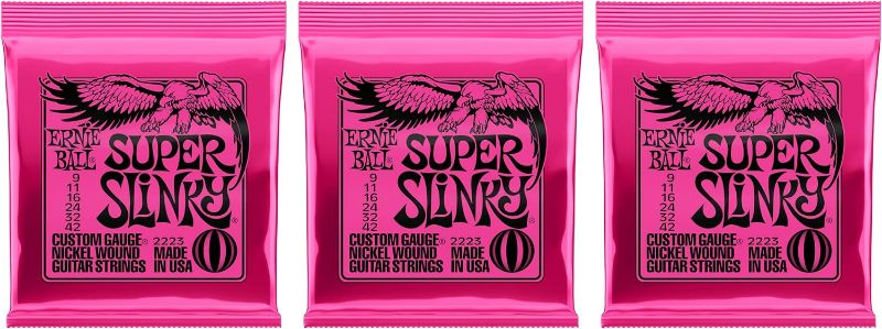 Photo 1 of Ernie Ball, Super Slinky Electric Guitar Strings 9-42 (Pack of 3 Sets) (2223x3)