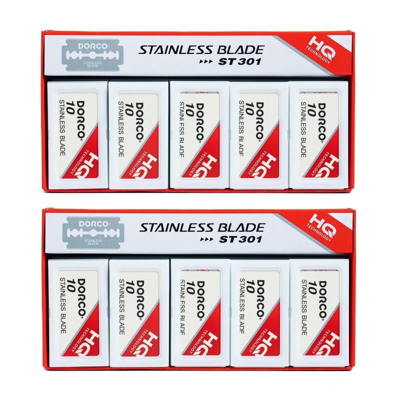 Photo 1 of Dorco ST301 Platinum Extra Double Edge Razor Blades - 200 Blades, Premium Quality for Smooth Shaves