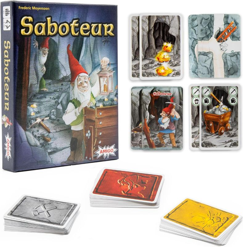 Photo 1 of AMIGO Games Saboteur Strategy Card Game – The Adventurous Gold Mining Game Following Your Dwarves Through The Tunnels – Simple to Learn & Perfect for Family Game Night – Kids & Adults Ages 8+