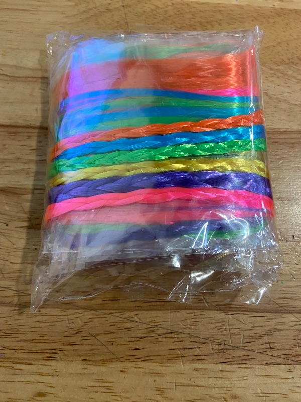 Photo 3 of 24  Pack Hair Accessories for Girls, Colored Hair Extensions for Kids Nylon Rainbow Hair Clips for Toddler Kids Girls Ponytails Accessories (Multi Colors)