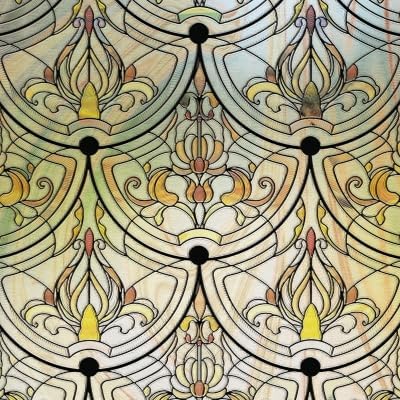 Photo 1 of 3D Stained Glass Window Film, Decorative Window Privacy Film for Bathroom, Front Door, Home, Sun Shading and Heat Insulation, Static Attraction