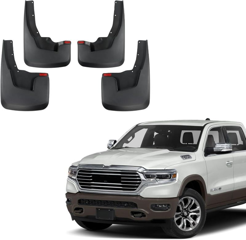 Photo 1 of Mud Flaps Compatible with Dodge Ram1500(New Body Style) 2019-2024 Front & Rear Mud Guards with OEM Fender Flares(4pcs)