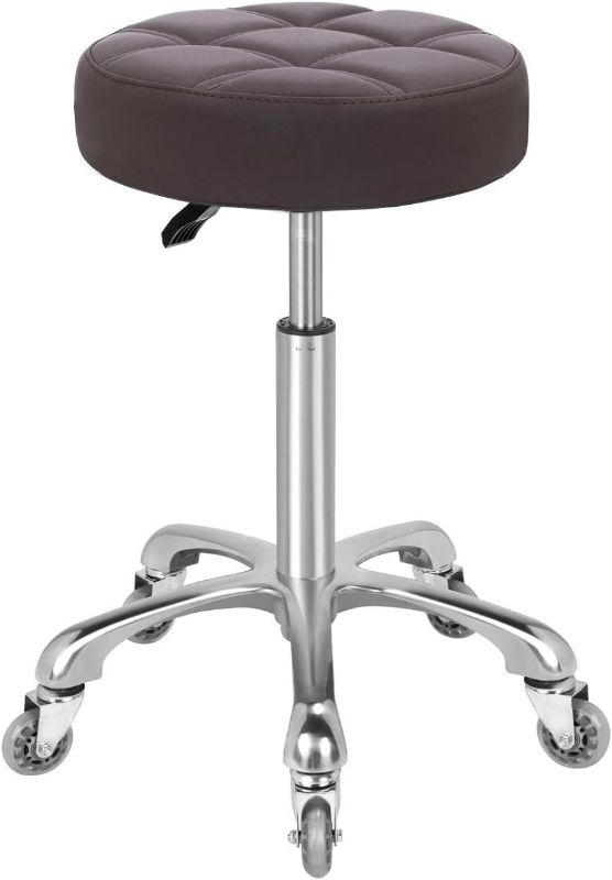 Photo 1 of KARRIE Swivel Stool Chair Adjustable Height,Heavy Duty Hydraulic Rolling Metal Stool for Kitchen,Salon,Bar,Office,Massage