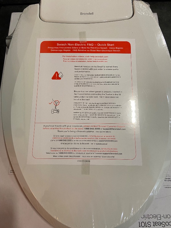 Photo 2 of Brondell Bidet Toilet Seat Non-Electric Swash Ecoseat, Fits Elongated Toilets, White - Dual Nozzle System, Ambient Water Temperature - Bidet with Easy Installation