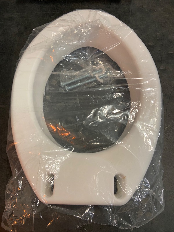 Photo 2 of Carex Toilet Seat Riser, Elongated Raised Toilet Seat Adds 3.5 inches to Toilet Height, for Assistance Bending or Sitting, 300 Pound Weight Capacity Toilet Riser