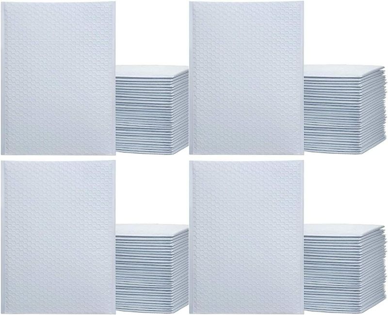 Photo 1 of iMBAPrice 100#2 (8.5" x 12") PURE WHITE COLOR SELF SEAL POLY BUBBLE MAILERS PADDED SHIPPING ENVELOPES (Total 100 Bags)