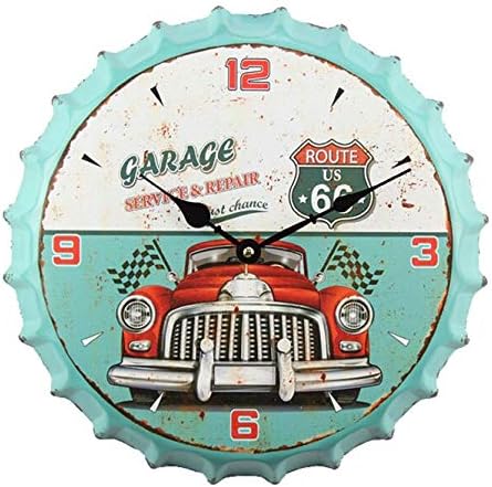 Photo 1 of Clock Parts & Accessories 12PCS Creative Bottle Cap Shape Wall Clock 14 inches Clock Watch Living Room Bar Home Decoration Pure Iron Art Timepieces - (Color: A)