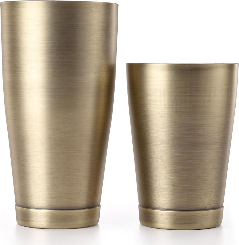 Photo 1 of Barfly Cocktail Shaker Tin Set (18 oz and 28 oz), Antique Gold