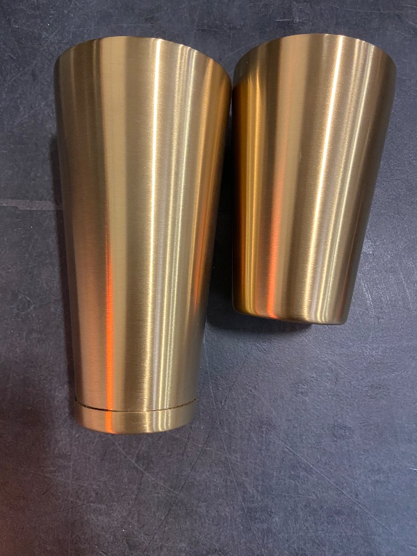 Photo 2 of Barfly Cocktail Shaker Tin Set (18 oz and 28 oz), Antique Gold