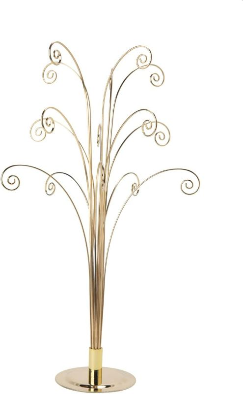 Photo 1 of Creative Hobbies 20 Inch Tall Ornament Display Tree, Bright Brass Plated, Holds 15 Ornaments