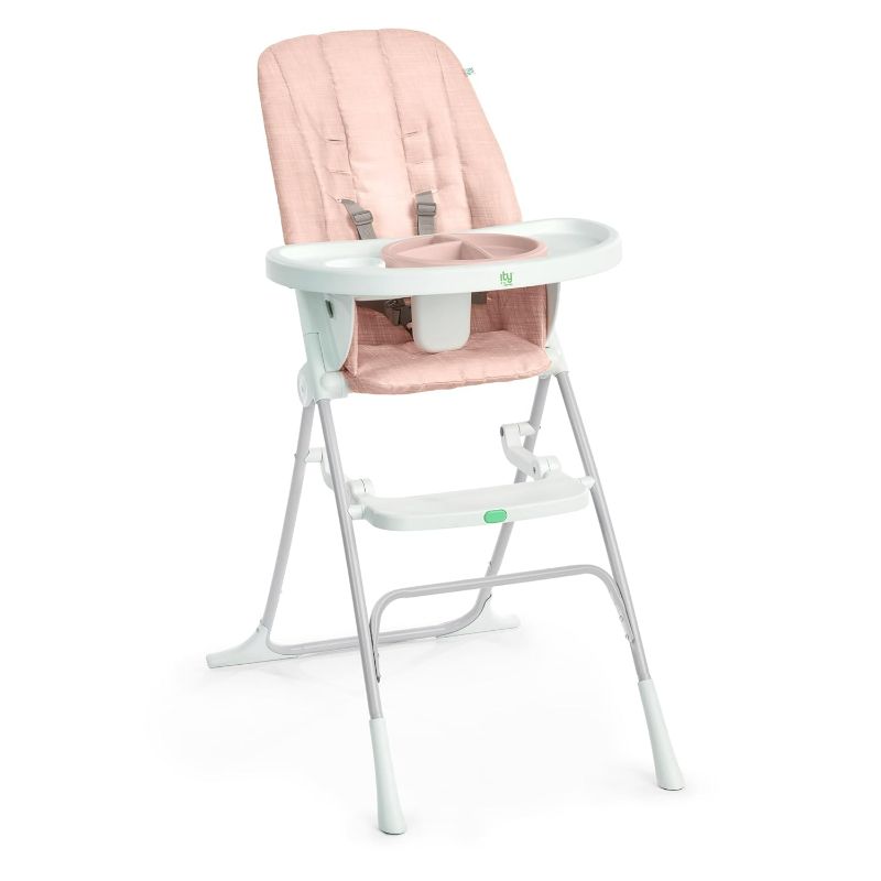 Photo 1 of GROMAST Compact Folding High Chair, Food-Grade Safe Plate, Safety Harness, for Ages 6 Months and Up, Unisex - Pink