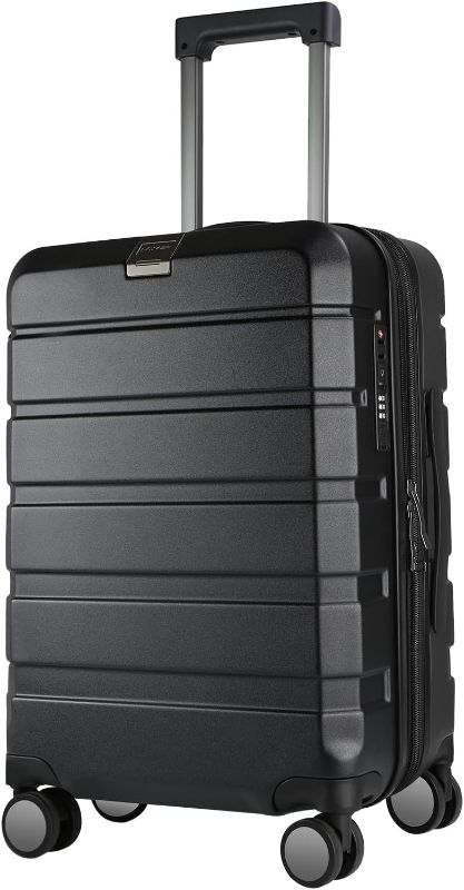 Photo 1 of KROSER Hardside Expandable Carry On Luggage with Spinner Wheels & Built-in TSA Lock, Durable Suitcase Rolling Luggage with USB Port, Carry-On 20-Inch, Black