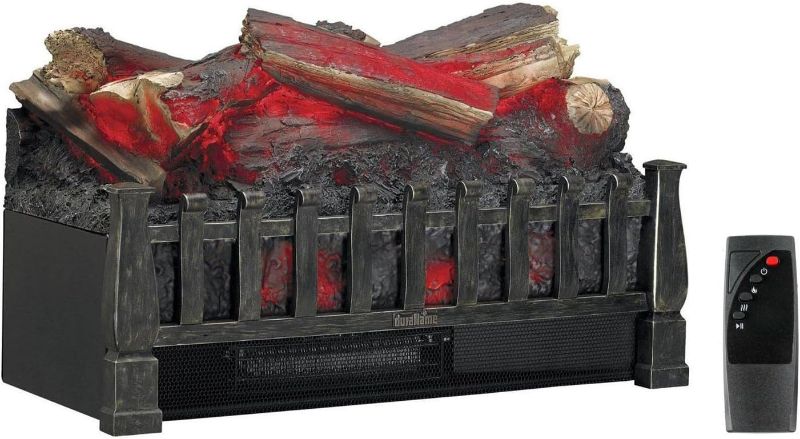 Photo 1 of duraflame Electric Log Set 400 Sq Ft Heater, Faux Logs Insert with Lifelike Flames for Existing Fireplaces, Remote Control Included