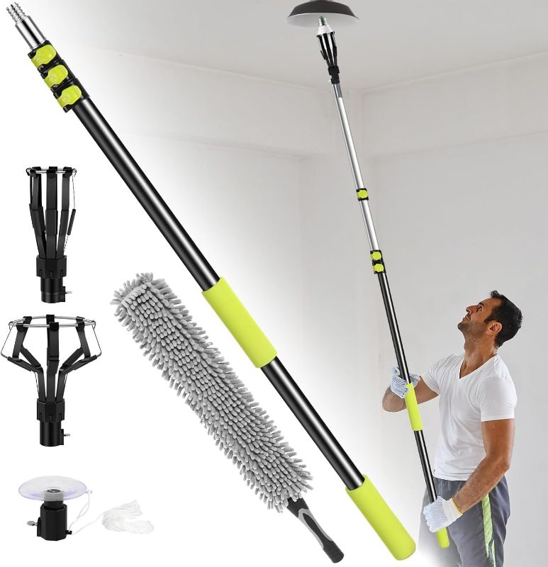 Photo 1 of 20FT Telescopic Light Bulb Changer for High Ceilings, Light Bulb Changer with Two Eight-Finger Cages and A Suction Cup, High Reach Light Bulb Changer for High Ceiling and Recessed Lamps( Missing duster pad)