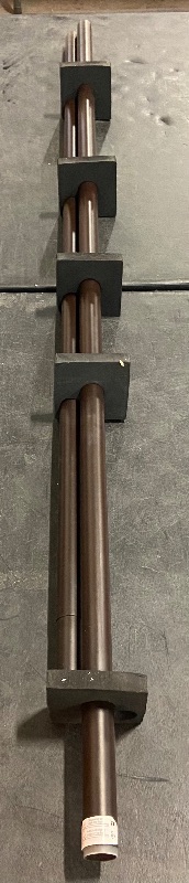 Photo 2 of Deco Window 2 Pack Adjustable Brown Curtain Rods for Windows 48 to 84 Inch with Modern Urn Finial Heavy Duty Extendable Drapery Pole 5/8" Diameter(Missing end lock pieces RAIL ONLY)