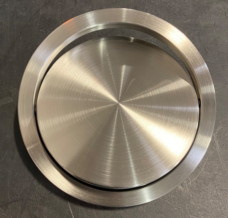 Photo 1 of Uonlytech Trash Can Lid Simple Trash Grommet Embedded Countertop Trash Chute Round Cover Swing Flap Trash Bin Lid for Kitchen Bathroom Office