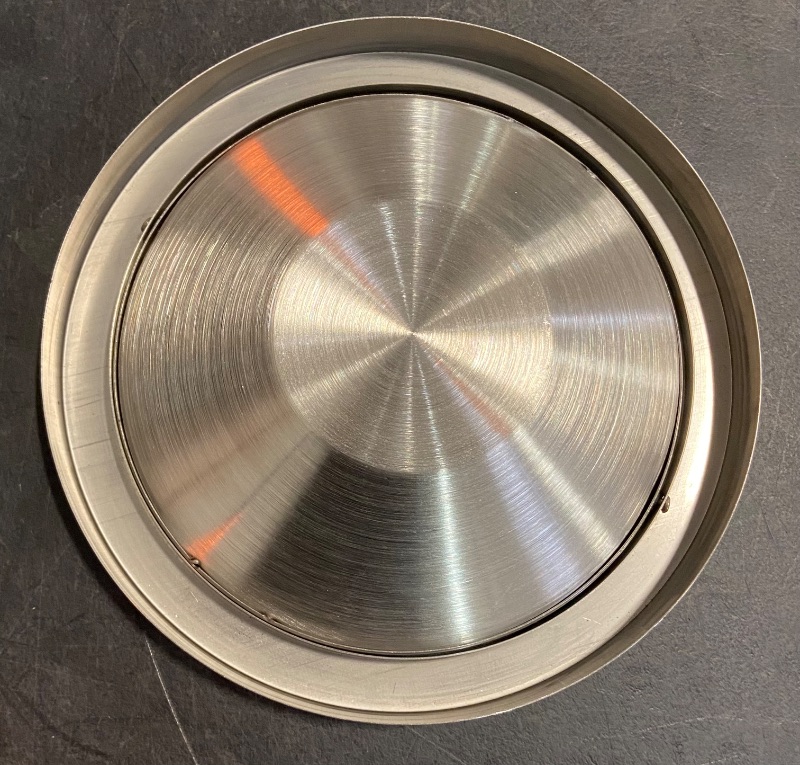 Photo 3 of Uonlytech Trash Can Lid Simple Trash Grommet Embedded Countertop Trash Chute Round Cover Swing Flap Trash Bin Lid for Kitchen Bathroom Office