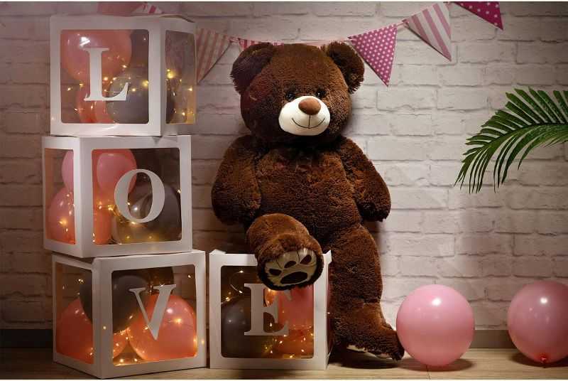 Photo 1 of HollyHOME Teddy Bear Stuffed Animal Plush Giant Teddy Bears with Footprints Big Bear 36 inch Chocolate