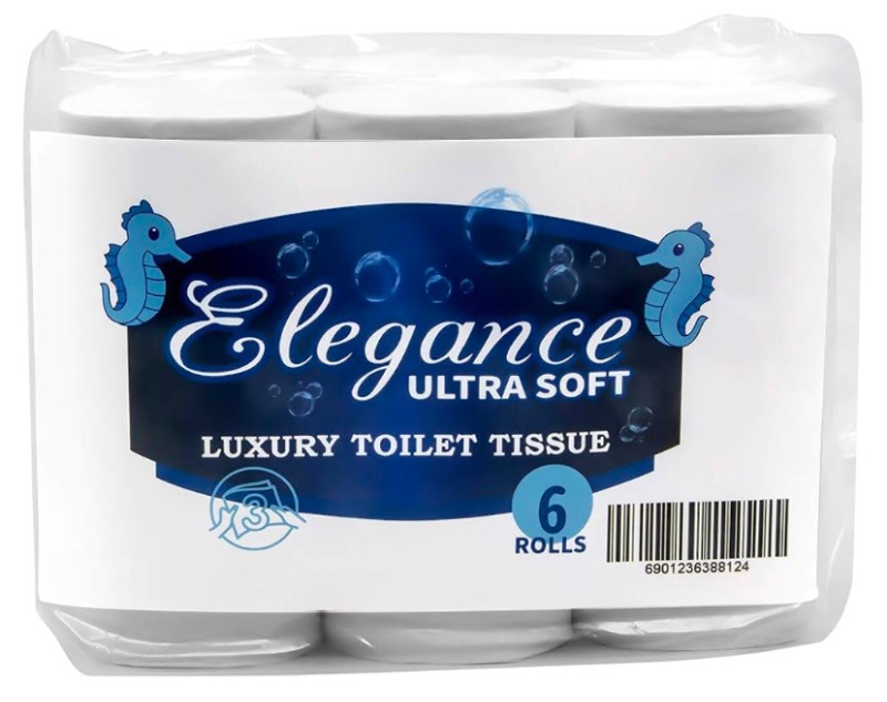 Photo 1 of Elegance Ultra Soft Toilet paper 3 ply standard roll 6 rolls