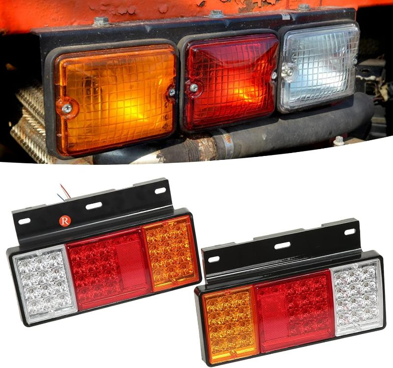 Photo 1 of Aramox Truck Tail Lamp Fit for W Series Isuzu Elf Truck NPR HD NKR NHR NRR FRR, Pair Rear Lamp 12V 44 LEDs Replacement