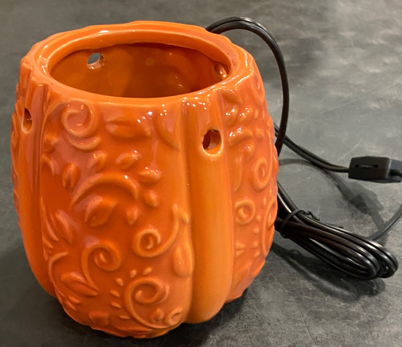 Photo 2 of (Missing Lid)Scentsationals Wax Melt Warmer, Wax Warmer for Scented Wax Melts - Autumn Collection Swirly Pumpkin - Candle Wax Melter for Fragrance Cubes and Tarts