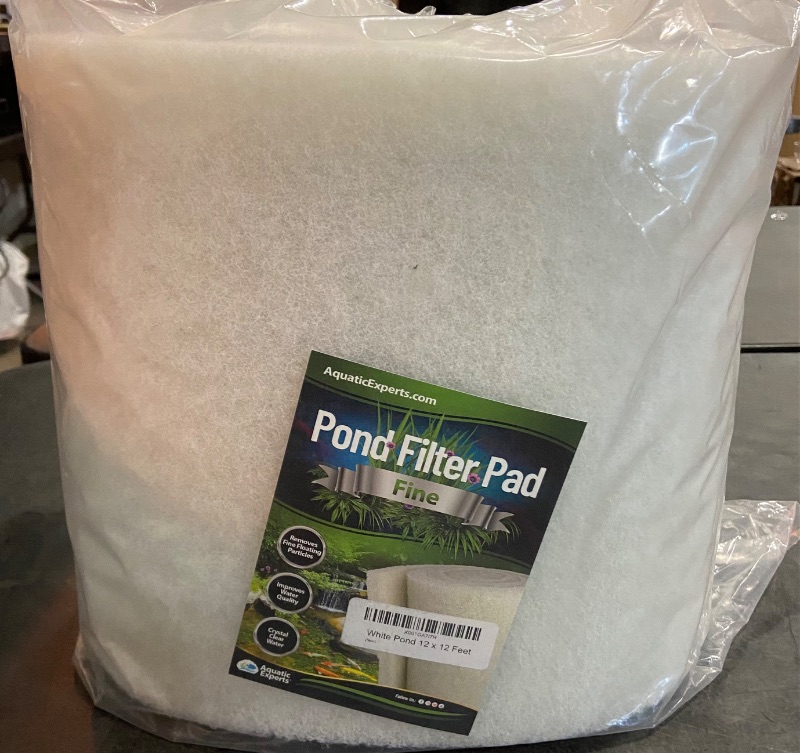 Photo 2 of Classic Koi Pond Filter Pad FINE - White Bulk Roll Pond Filter Media, Ultra-Durable Pond Filters for Outdoor Ponds, Reusable Fish Pond Filter Material, USA (3/4" - 1" x 12" x 12 feet)