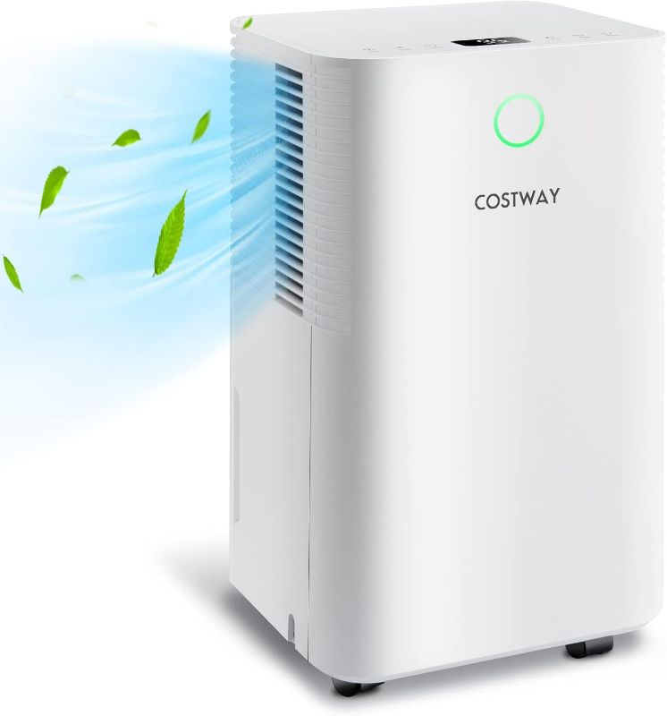 Photo 1 of COSTWAY 2000 Sq. Ft Dehumidifier for Home, 32 Pint Dehumidifier with 3 Modes, 2 Speeds, LED Touch Control Panel, 24H Timer Child Lock & Overflow Protection, Dehumidifier for Bedroom, Office, Basement