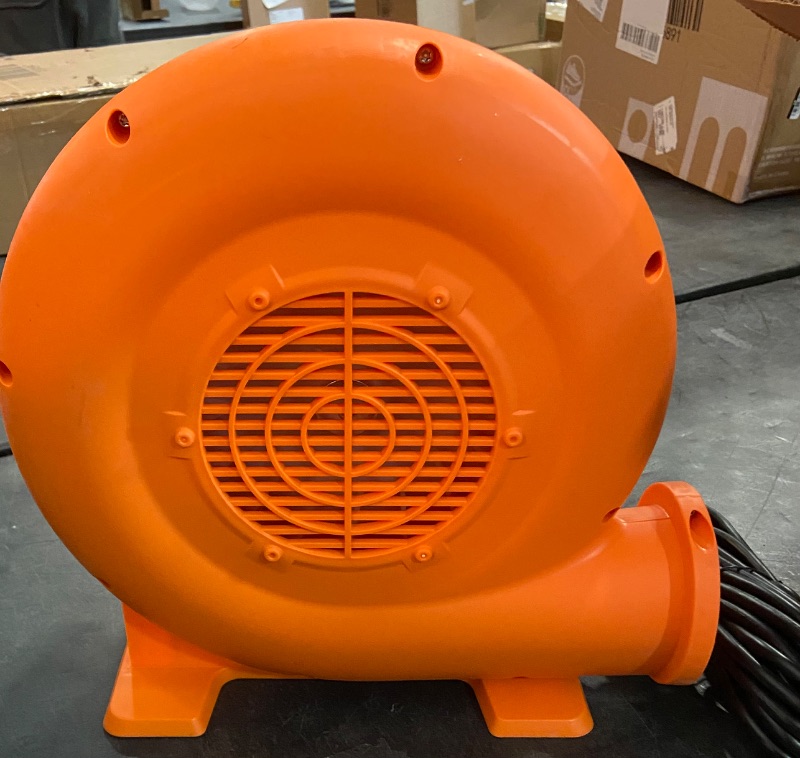 Photo 2 of Costzon Air Blower, 380W 0.5HP Bounce House Blower with 25 FT SJTW Wire & Stakes, IPX4 Air Blower for Inflatables, ETL, GFCI Plug, Perfect for Inflatable Bouncer Blower, Jumper, Bouncy Castle Orange