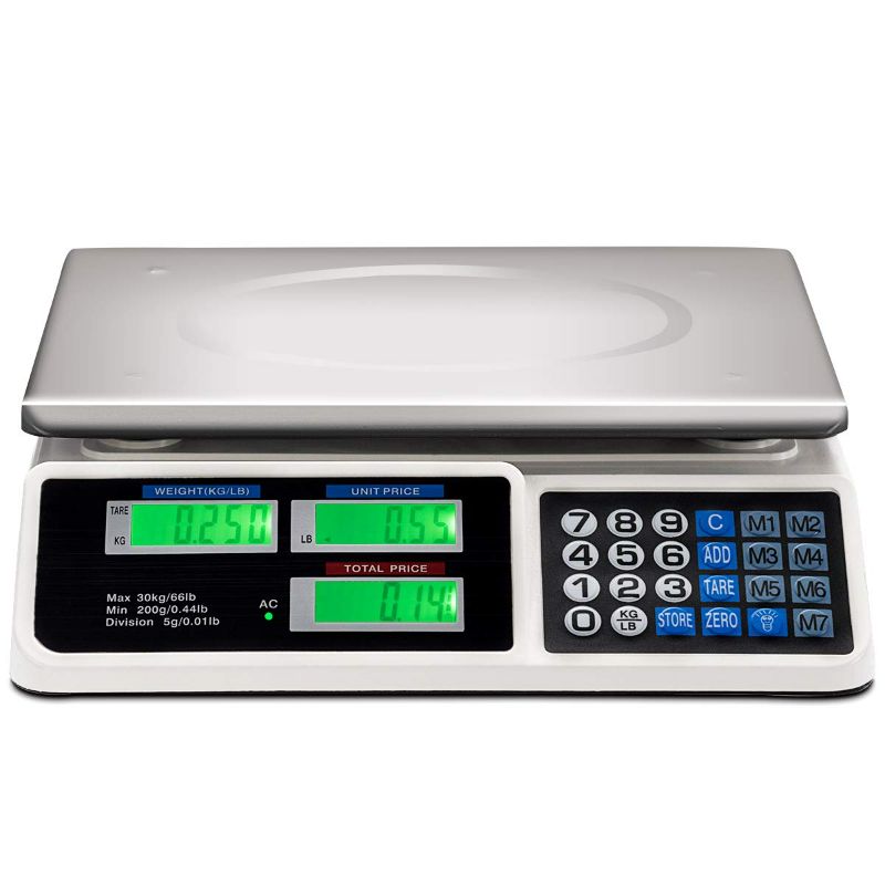 Photo 1 of Safstar Electronic Price Computing Scale LCD Digital Commercial Food Meat Weighting Scale 66 Ib Capacity