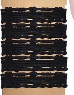 Photo 1 of Boho Bracelet Hair Accessories - 20 Pieces Dual-Use Soft Hairties and Bracelets in 4 Gorgeous Styles, No Damage Hair Ties (All Black 20)