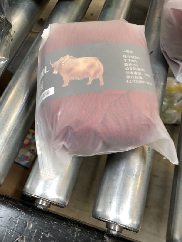Photo 1 of 100g Soft Thick Yak Cashmere Wool Yarn for Knitting Crochet Sweater Scarf Australian Wool Thread Knitted DIY Wool Yarn Brown Red