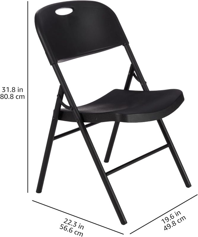 Photo 1 of  Folding Plastic Chair with 350-Pound Capacity - Black