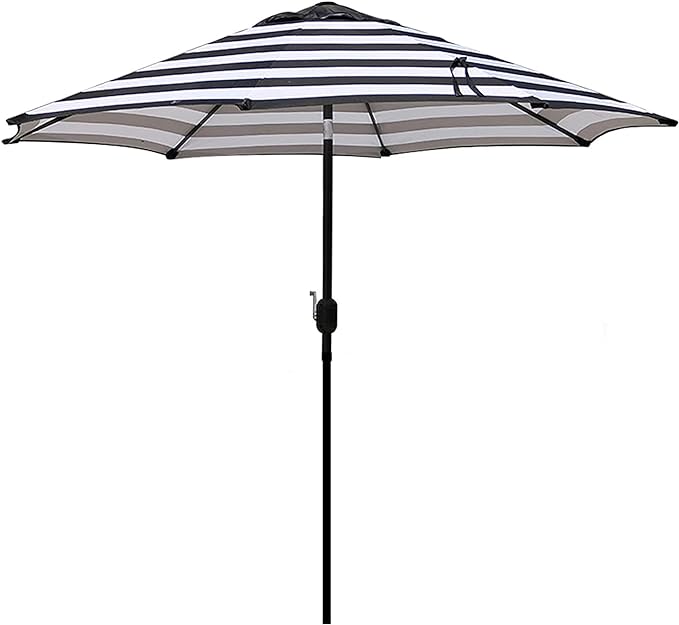 Photo 1 of Blissun 9' Outdoor Patio Umbrella, Outdoor Table Umbrella, Yard Umbrella, Market Umbrella with 8 Sturdy Ribs, Push Button Tilt and Crank
