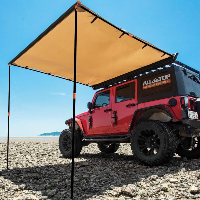 Photo 1 of ALL-TOP Vehicle Awning 8.2'x8.2' Roof Rack Pull-Out Sun Shade UV50+, Weatherproof 4x4 Side Awning for Camping & Overland