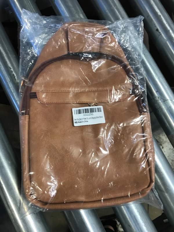 Photo 1 of Crossbody Bags for Women Men, Small Sling Purses Bag for Women Trendy, Faux Leather Fashionable Waist Travel Backpacks with Guitar Strap (Brown)